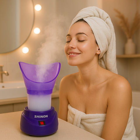 Facial Steamer and Nose Inhaler | 2 in 1 Steam Machine for Face, Cold and Blocked Nose | Baby Steamer for Skin Care and Sinus Relief