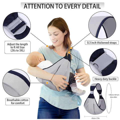 Baby Carrier Belt – Adjustable Baby Carry Sling for Newborns & Toddlers | Ergonomic Breathable Infant Carrier with Hip Seat | Soft Baby Carrier Wrap