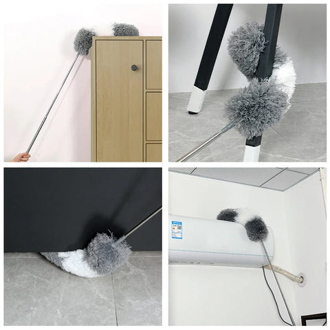 Feather Fan Duster with Telescopic Steel Rod – Flexible, Handheld Feather Duster for Ceiling Fans, Blinds, and Hard-to-Reach Areas – Essential Cleaning Brush & Accessories for Home (Copy)