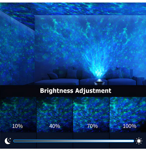 Galaxy Star Light Projector Lamp - Bluetooth Sound Activated, Remote Control Night Light Table Lamp with Ocean Wave, Starry Waves Lights Decor - 21 Lighting Modes – Bedroom projector