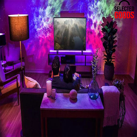 Galaxy Star Light Projector Lamp - Bluetooth Sound Activated, Remote Control Night Light Table Lamp with Ocean Wave, Starry Waves Lights Decor - 21 Lighting Modes – Bedroom projector