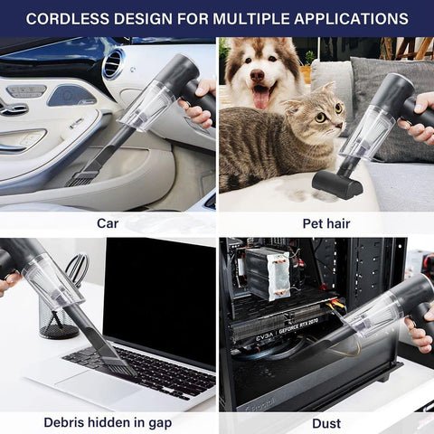 Car Vacuum Cleaner | 3 in 1 Handheld Wireless Vacuum | Portable Vacuum & Air Blower | Laptop & Home Cleaning Accessories | Multi-Function Cleaner