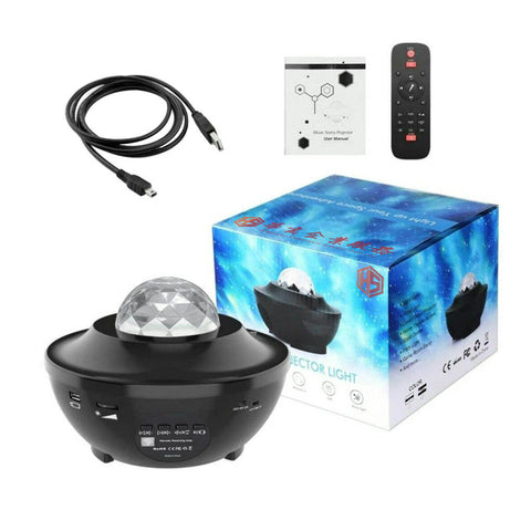 Galaxy Star Light Projector Lamp - Bluetooth Sound Activated, Remote Control Night Light Table Lamp with Ocean Wave, Starry Waves Lights Decor - 21 Lighting Modes – Bedroom projector