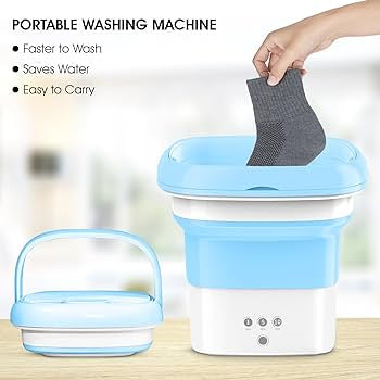 Portable Mini Washing Machine | Small Folding Laundry Machine for Kids |Foldable Bucket, Semi-Automated Baby Clothes Washer with Dryer | Laundry and Cleaning