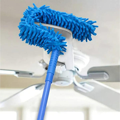 Microfiber Fan Duster with Telescopic Steel Rod – Flexible, Handheld Feather Duster for Ceiling Fans, Blinds, and Hard-to-Reach Areas – Essential Cleaning Brush & Accessories for Home