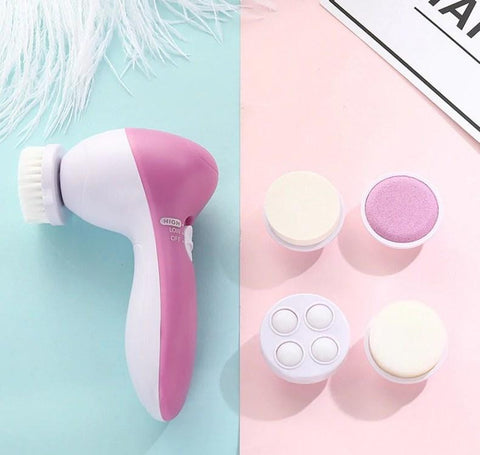 5 in 1 Facial Massager Machine | Electric Face Cleanser & Scrubber | Blackhead Remover Beauty Tool for Women & Men