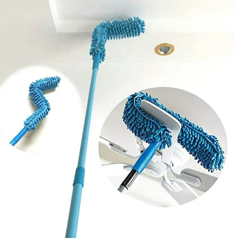 Microfiber Fan Duster with Telescopic Steel Rod – Flexible, Handheld Feather Duster for Ceiling Fans, Blinds, and Hard-to-Reach Areas – Essential Cleaning Brush & Accessories for Home