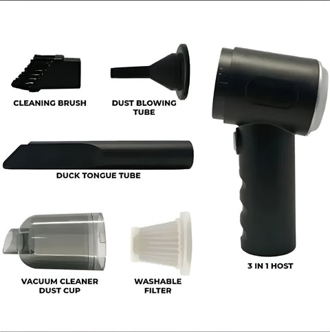 Car Vacuum Cleaner | 3 in 1 Handheld Wireless Vacuum | Portable Vacuum & Air Blower | Laptop & Home Cleaning Accessories | Multi-Function Cleaner
