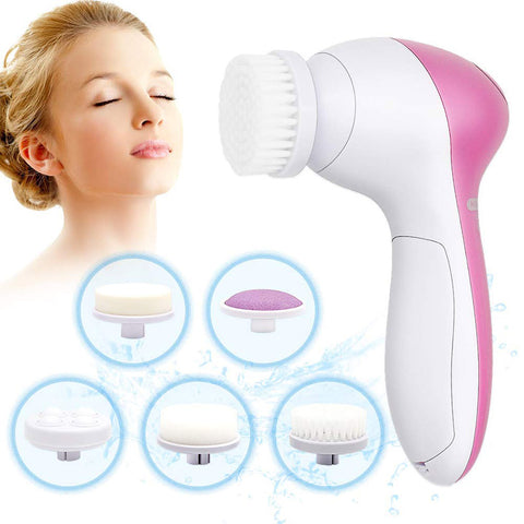5 in 1 Facial Massager Machine | Electric Face Cleanser & Scrubber | Blackhead Remover Beauty Tool for Women & Men
