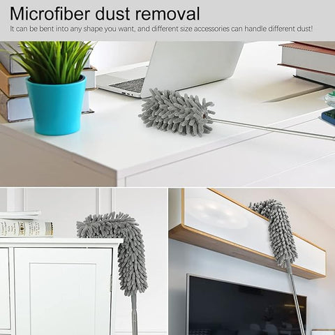 Feather Fan Duster with Telescopic Steel Rod – Flexible, Handheld Feather Duster for Ceiling Fans, Blinds, and Hard-to-Reach Areas – Essential Cleaning Brush & Accessories for Home (Copy)