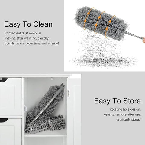 Feather Fan Duster with Telescopic Steel Rod – Flexible, Handheld Feather Duster for Ceiling Fans, Blinds, and Hard-to-Reach Areas – Essential Cleaning Brush & Accessories for Home (Copy)