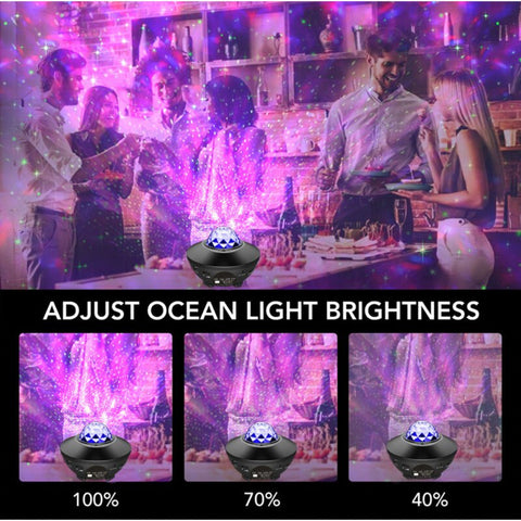 Galaxy Star Light Projector Lamp - Bluetooth Sound Activated, Remote Control Night Light Table Lamp with Ocean Wave, Starry Waves Lights Decor - 21 Lighting Modes – Bedroom projector