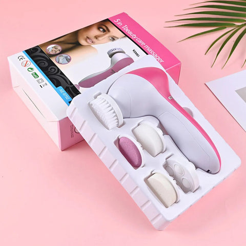 5 in 1 Facial Massager Machine | Electric Face Cleanser & Scrubber | Blackhead Remover Beauty Tool for Women & Men