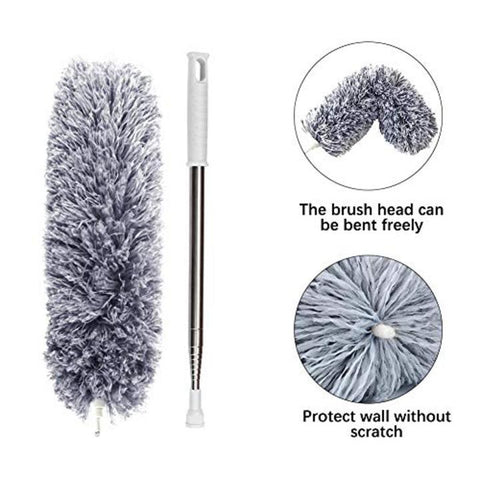 Feather Fan Duster with Telescopic Steel Rod – Flexible, Handheld Feather Duster for Ceiling Fans, Blinds, and Hard-to-Reach Areas – Essential Cleaning Brush & Accessories for Home (Copy)