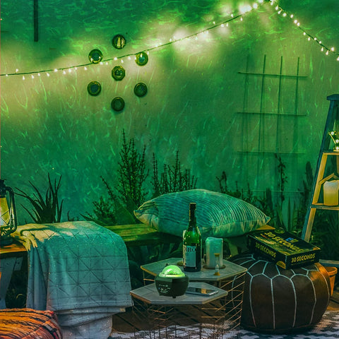 Galaxy Star Light Projector Lamp - Bluetooth Sound Activated, Remote Control Night Light Table Lamp with Ocean Wave, Starry Waves Lights Decor - 21 Lighting Modes – Bedroom projector