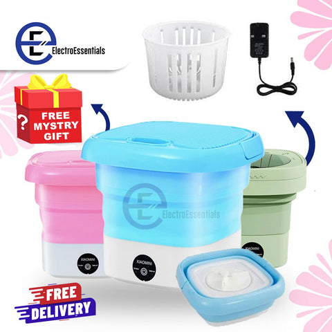 Portable Mini Washing Machine | Small Folding Laundry Machine for Kids |Foldable Bucket, Semi-Automated Baby Clothes Washer with Dryer | Laundry and Cleaning