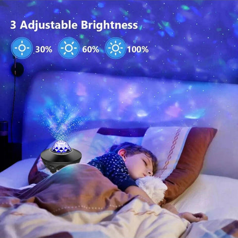 Galaxy Star Light Projector Lamp - Bluetooth Sound Activated, Remote Control Night Light Table Lamp with Ocean Wave, Starry Waves Lights Decor - 21 Lighting Modes – Bedroom projector
