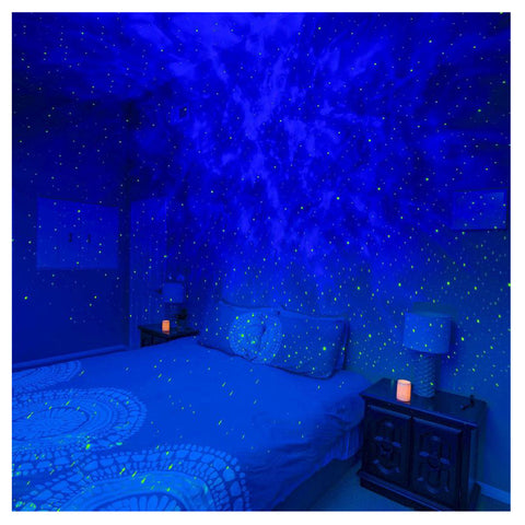 Galaxy Star Light Projector Lamp - Bluetooth Sound Activated, Remote Control Night Light Table Lamp with Ocean Wave, Starry Waves Lights Decor - 21 Lighting Modes – Bedroom projector